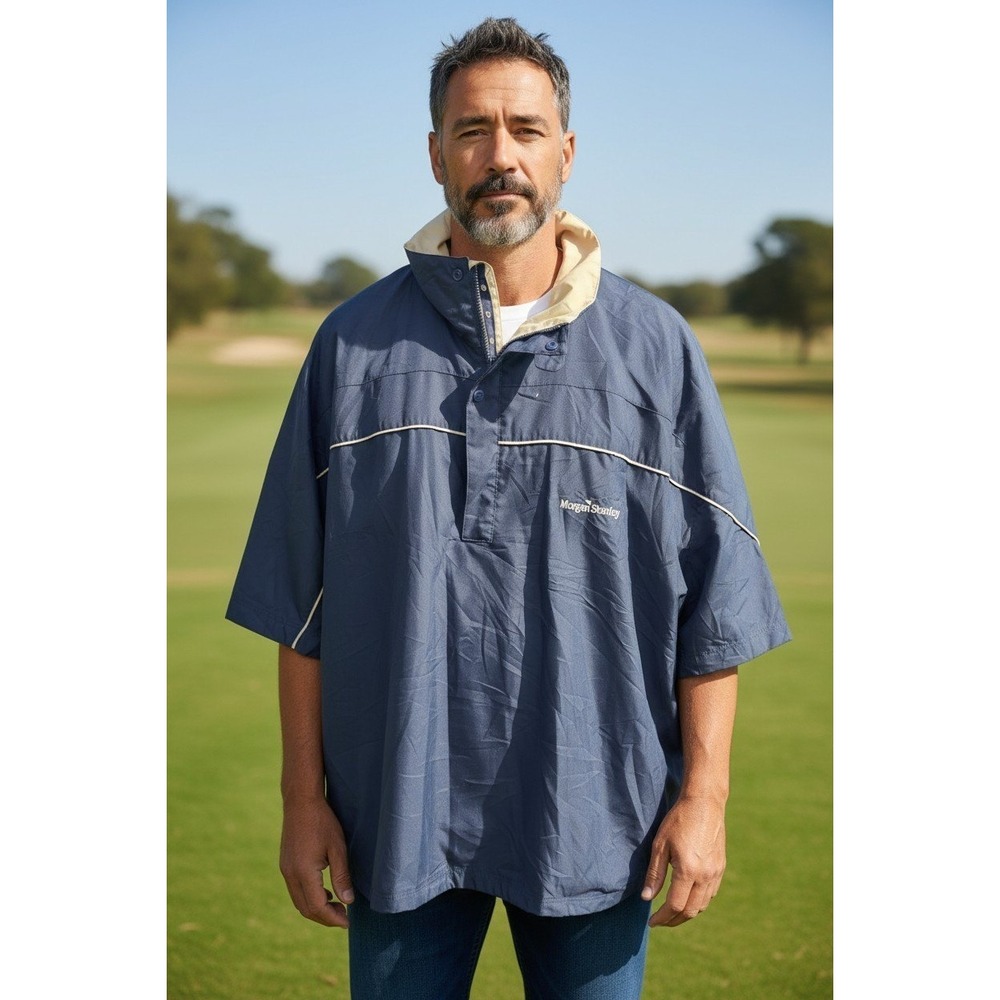 Sunderland of Scotland Dolphin Golf Rain Shirt Navy Blue Mens XXL Morgan Stanley